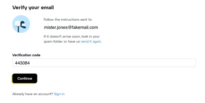 Your account is created and verified, and you are sent to the OAuth ...